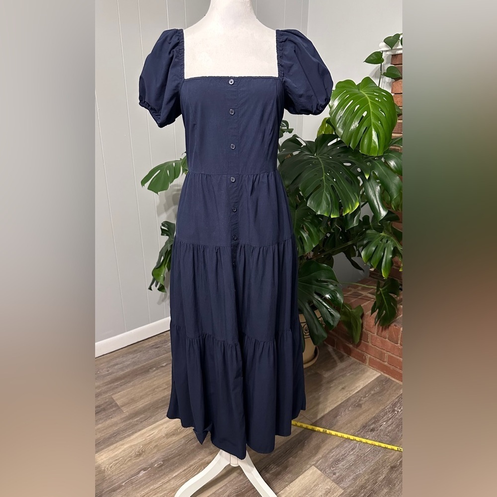 🛍️ Time & Tru Navy blue elastic back maxi dress Size S (4-6) excellent.